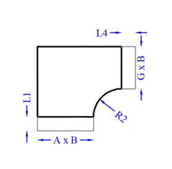 Curva en reducción con ángulo recto