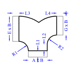 Pantalón 90°-90° asimétrico