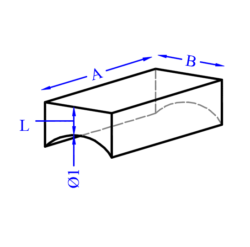 Zapatilla cilíndrica sin radio