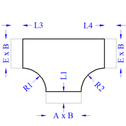 Pantalón recto 90°-90° simétrico