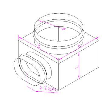 Cajón para difusor circular